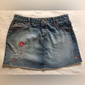 Girls Embroidered Denim Skirt